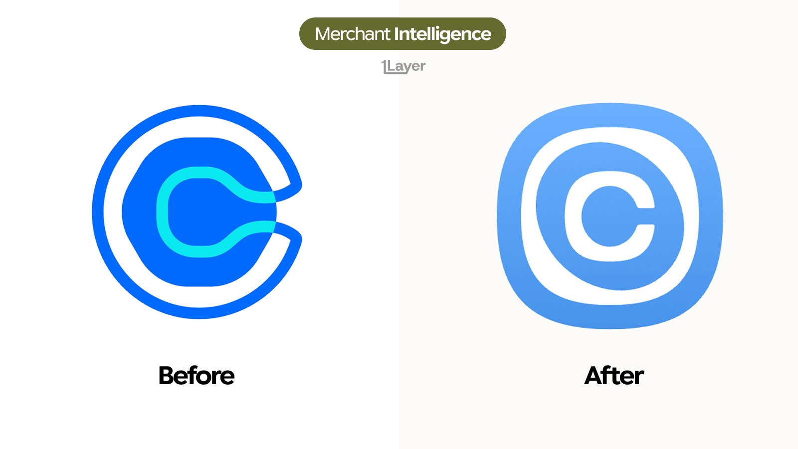 Close-up of the Calendly icon before and after the 2026 rebrand, showing the open blue and cyan C compared with the closed squircle containing concentric rings